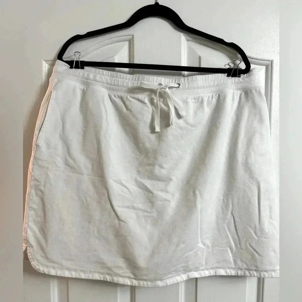 Karen Scott Cotton Skort Tennis Golf Pickleball Skirt XXL White Summer Casual